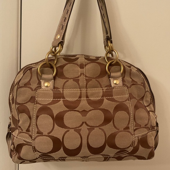 Coach Brown and Gold Large Shoulder Bag - Picture 9 of 14